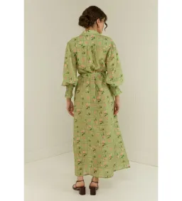 Palm Noosa Marigold Maxi Dress Green Floral Tile Size 8 for rent on The Volte - image 2