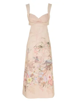 Zimmermann Illuminate Midi Dress Ivory Size 0/Au 8  for rent on The Volte - image 1