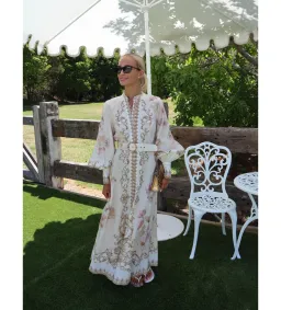 Zimmermann Hypnotic Buttoned Midi Dress in Cream Peony Size 1 / AU 10 for rent on The Volte - image 1