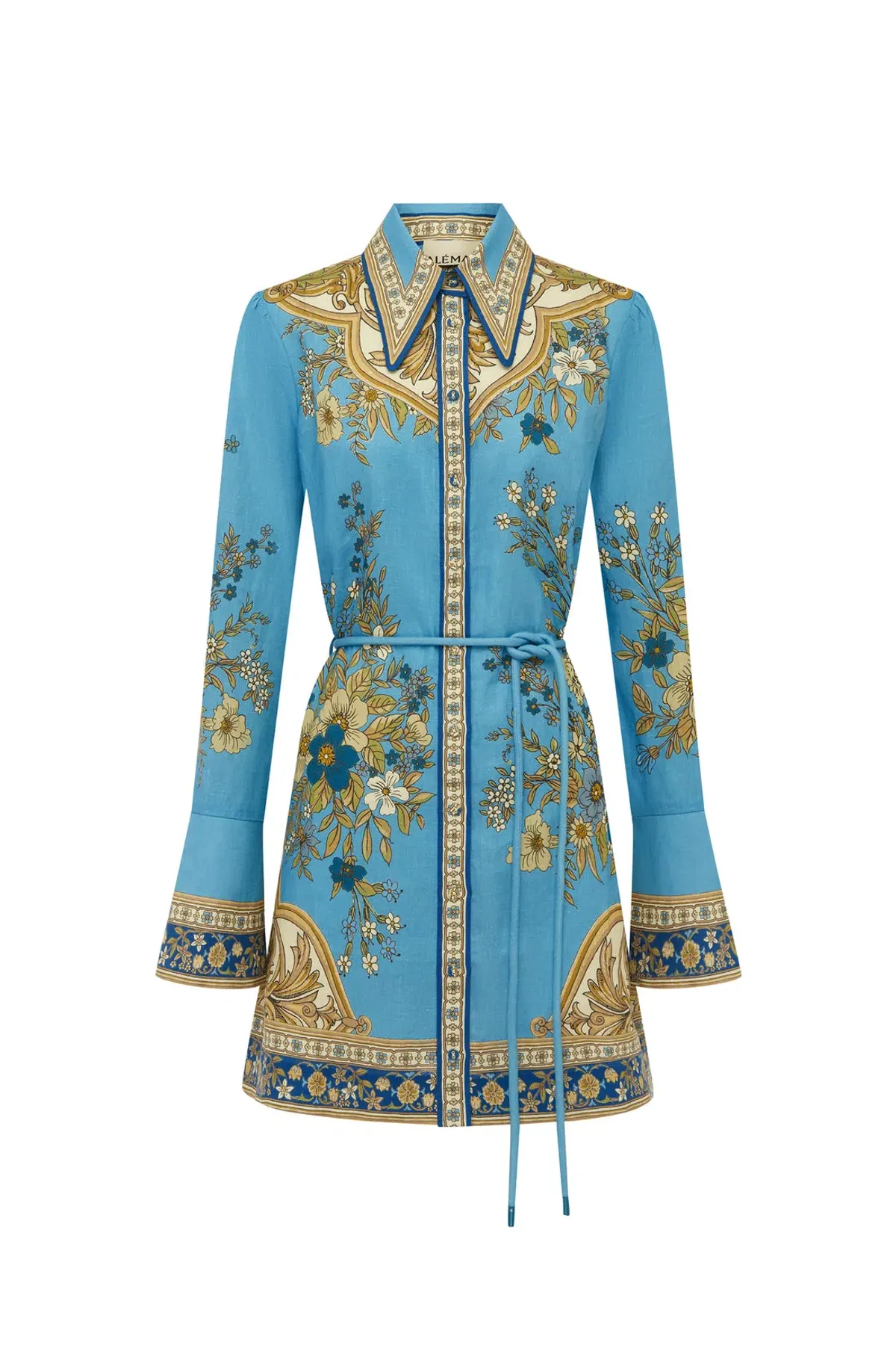 Alemais Cassie Mini Dress Blue Multi Size 8 - Image 5