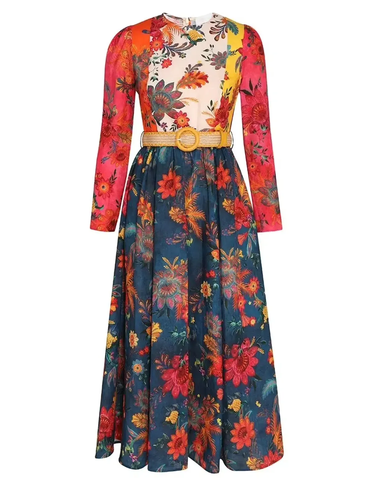 Zimmermann Ginger Long Sleeve Midi Dress Spliced Size AU 14 - Image 3