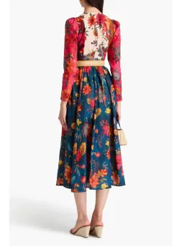 Zimmermann Ginger Long Sleeve Midi Dress Spliced Size AU 14 for rent on The Volte - image 2
