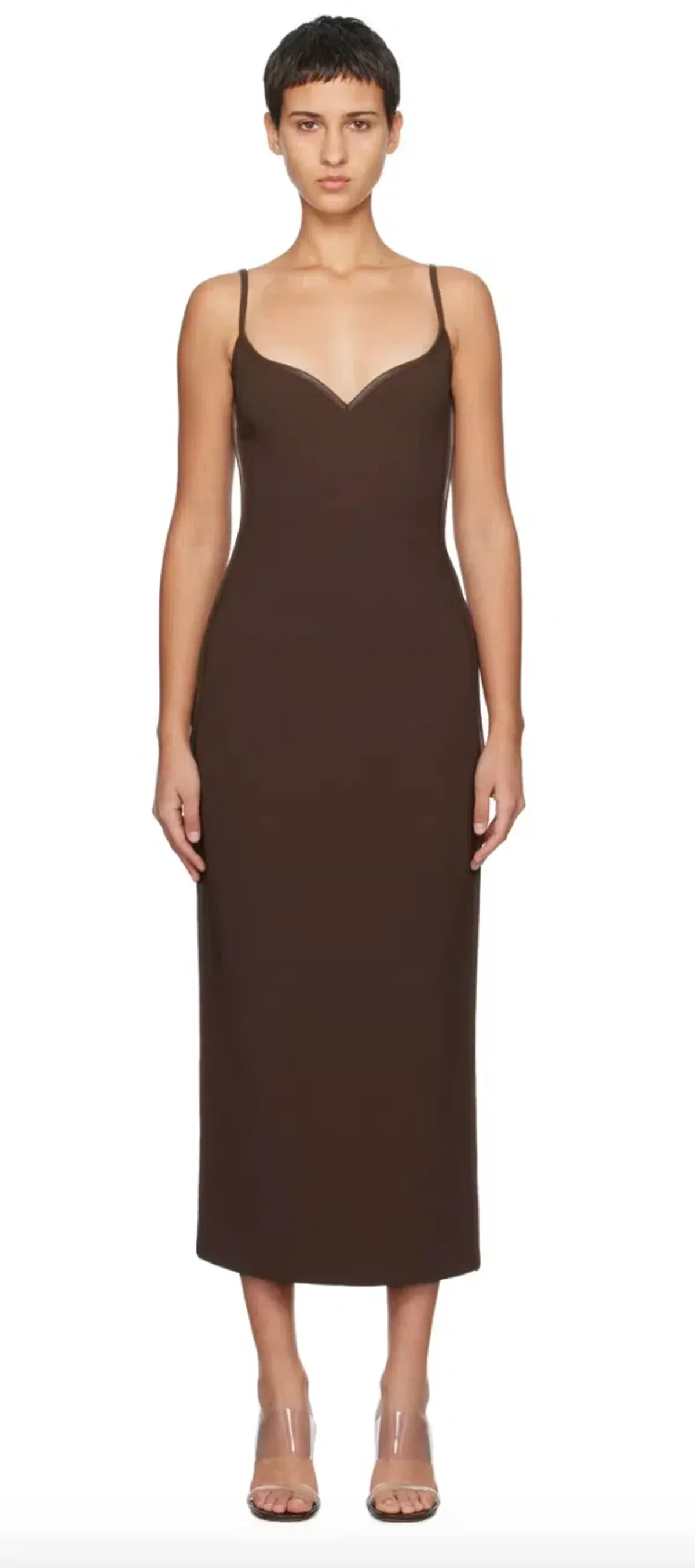 Paris Georgia Brown Heart Midi Dress Size AU 8 - Image 2