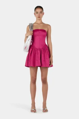 Hansen and Gretel Partridge Taffeta Dress Magenta Mini Size AU 6 for rent on The Volte - image 1
