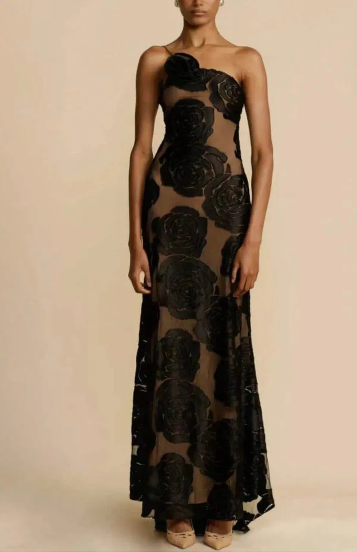 Arcina Ori Marcella Dress Maxi Black Size AU 8 - Image 3