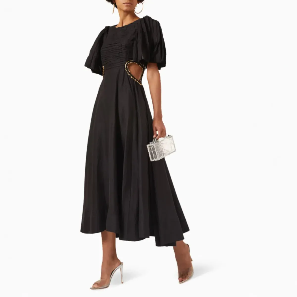 Aje Monica Chainlink Midi Dress Black Size AU 14 - Image 1