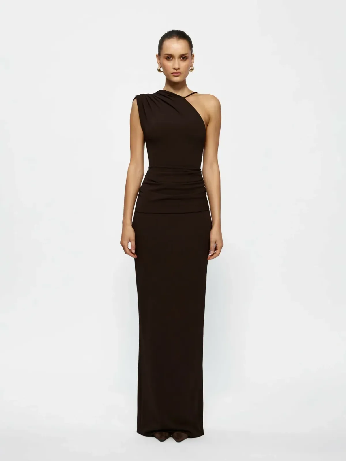 Effie Kats Greer Gown Chocolate Size 8 - Image 1