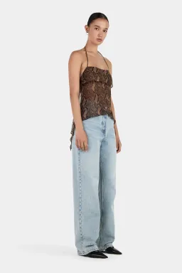 Hansen and Gretel Gina Backless Cami Tan Python Size AU 6 for rent on The Volte - image 3