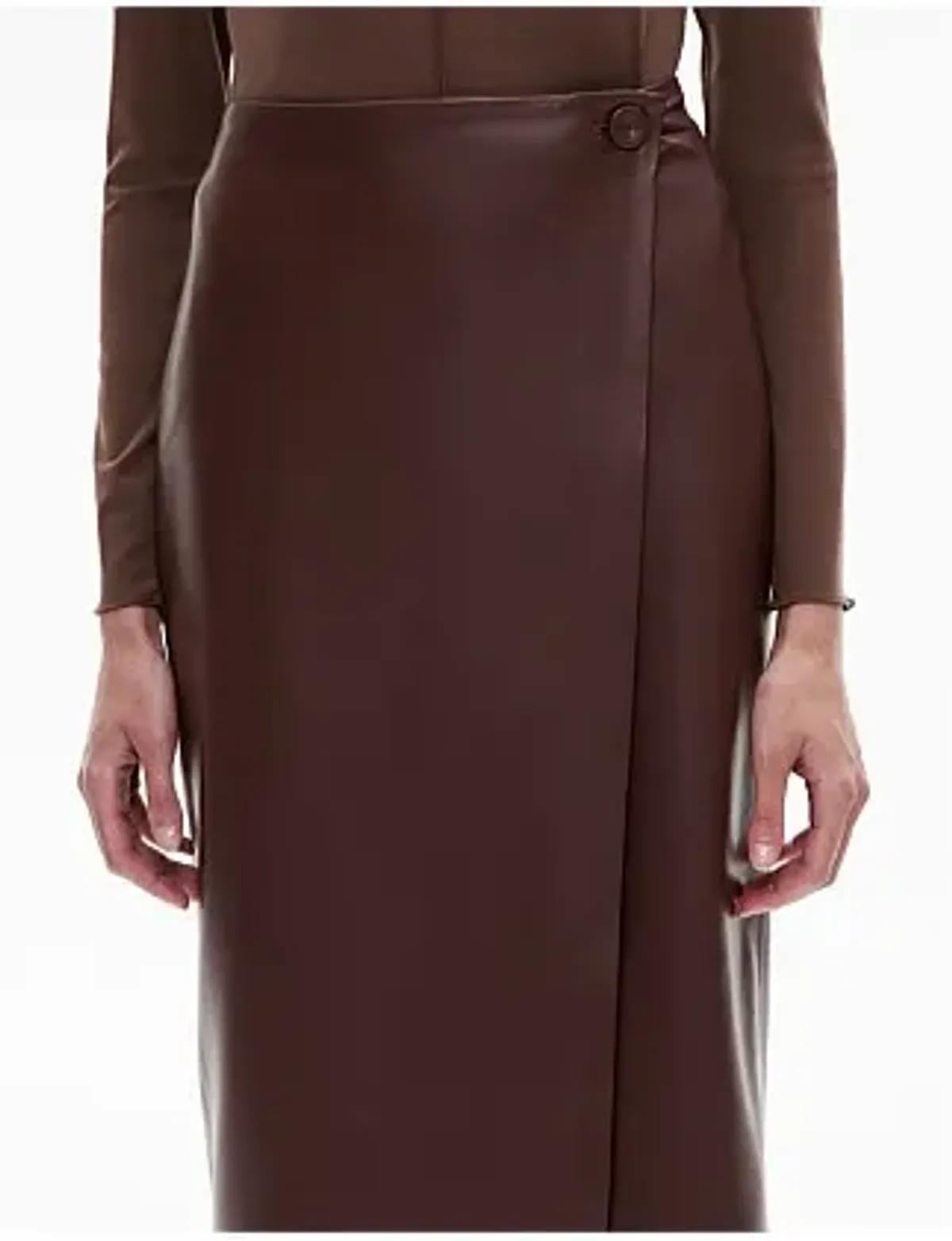 Button Wrap Midi Skirt - Image 1