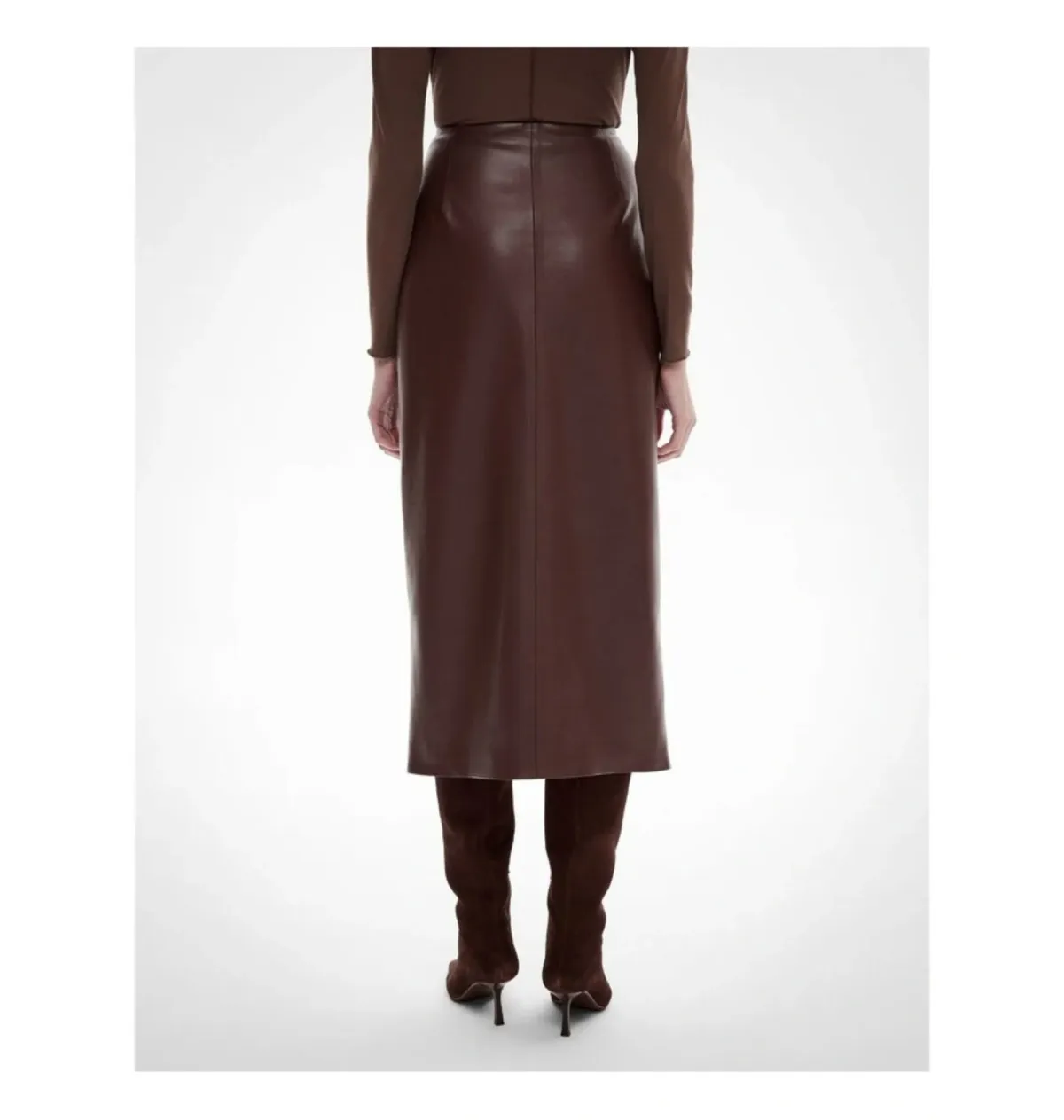 Witchery Button Wrap Midi Skirt Mocha One Size - Image 3
