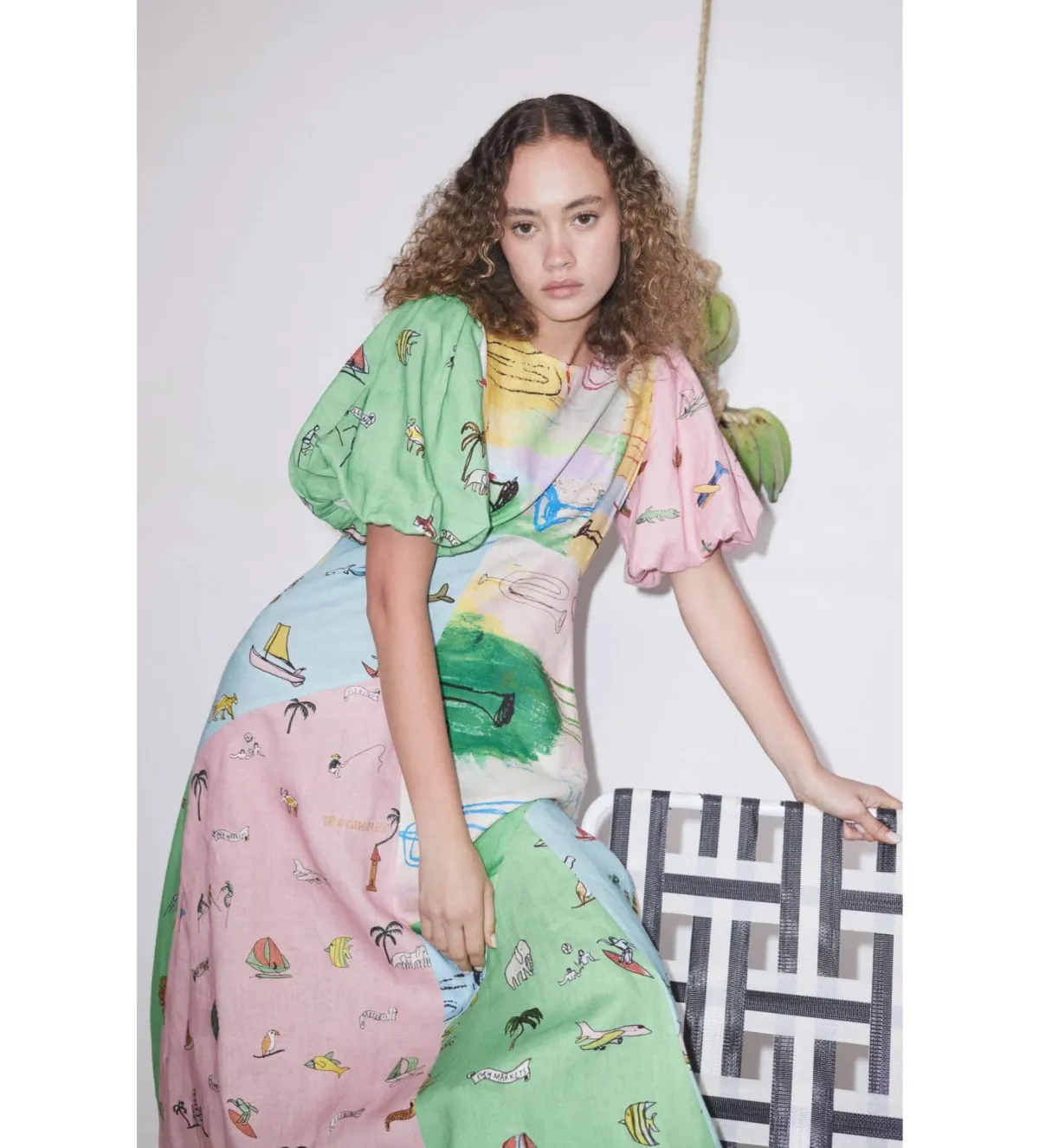 Alemais Jet Midi Dress Multi Print Size AU 8 - Image 6