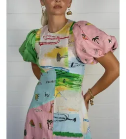 Alemais Jet Midi Dress Multi Print Size AU 8 for rent on The Volte - image 7