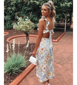 Zimmermann Super Eight Frilled Midi Dress Floral Size 10 for rent on The Volte - image 3