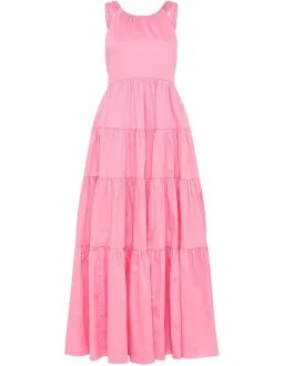 Aje Marguerite Tie Back Cotton Maxi Dress Pink Size 8 for rent on The Volte - image 6