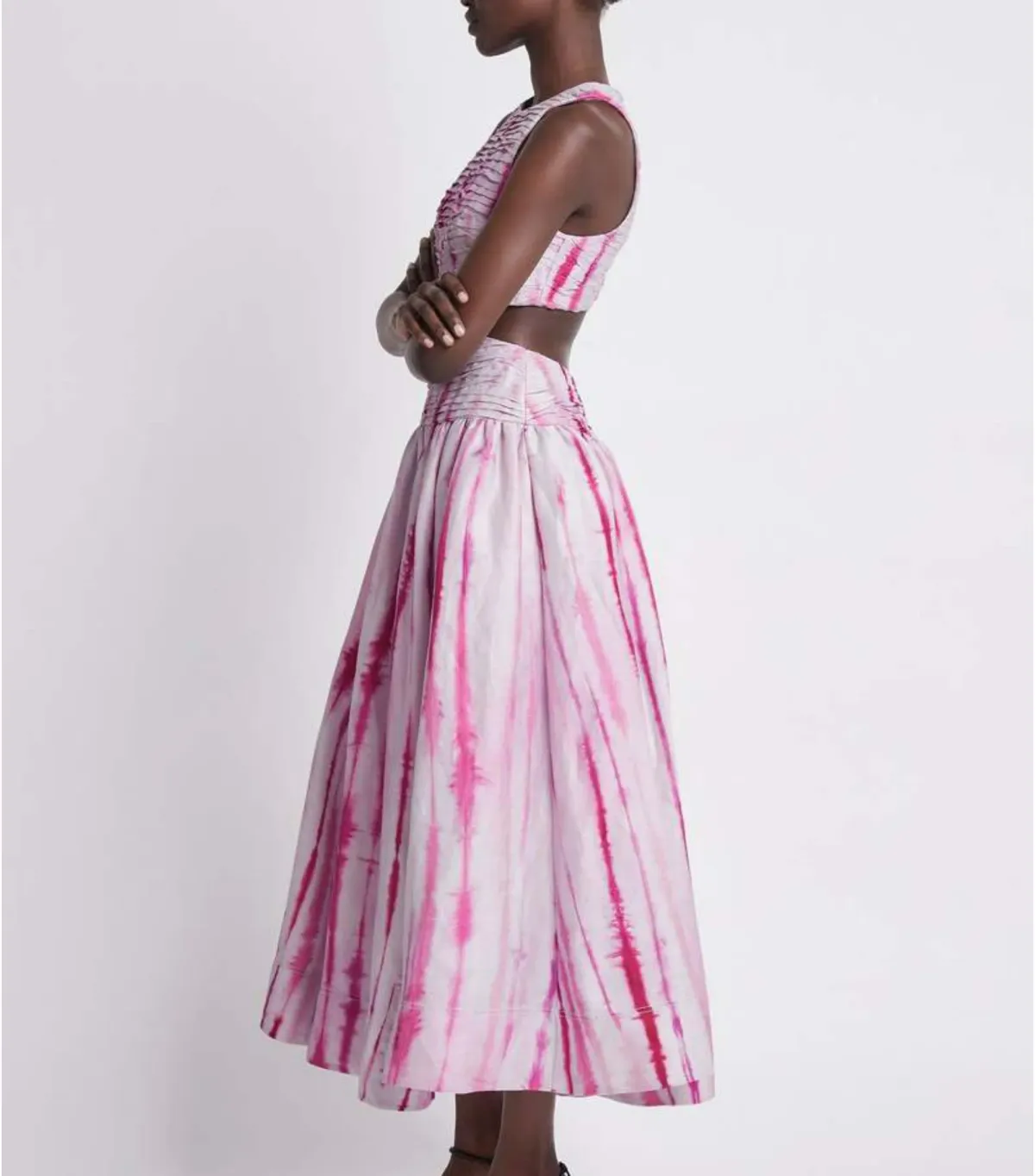 Aje Introspect Ripple Cut Out Midi Dress in Ripple Tie Dye Size AU 6 - Image 3