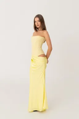 HNTR The Label Huxley Maxi Gown Lemon Size 6 for rent on The Volte - image 5