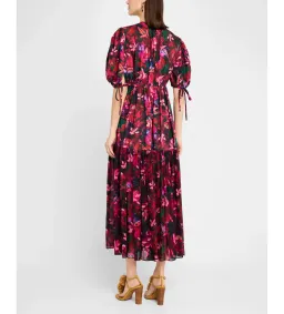 Ulla Johnson Collage Midi Dress Hibiscus Size AU 10 for rent on The Volte - image 3