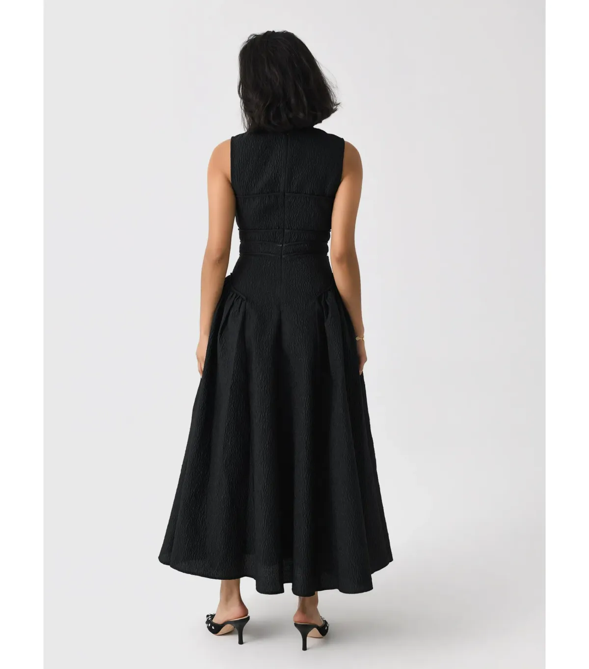 Rachel Gilbert Sophia Midi Dress Black Size AU 10 - Image 3