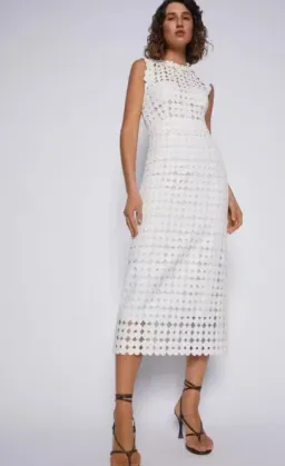Scanlan Theodore Daisy Lace Midi Dress White Size 8 for rent on The Volte - image 1