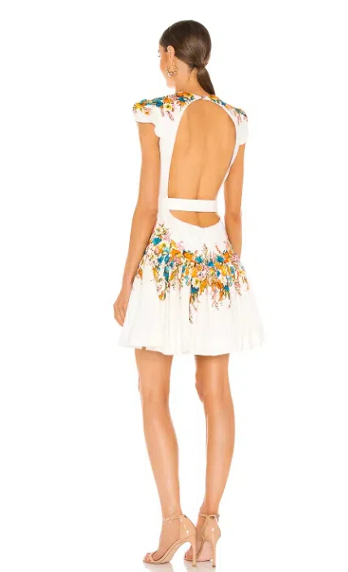 Zimmermann Estelle Tie Mini Dress Cream Floral Size AU 14 - Image 2