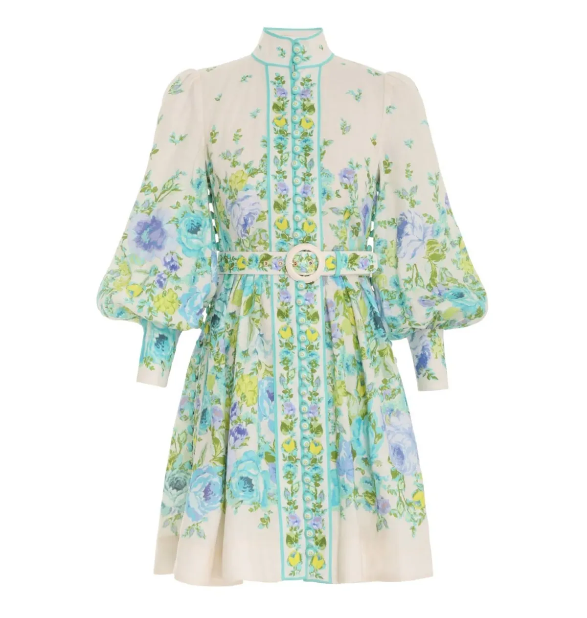 Zimmermann Raie Buttoned Mini Dress Floral Size 3 / AU 14 - Image 4