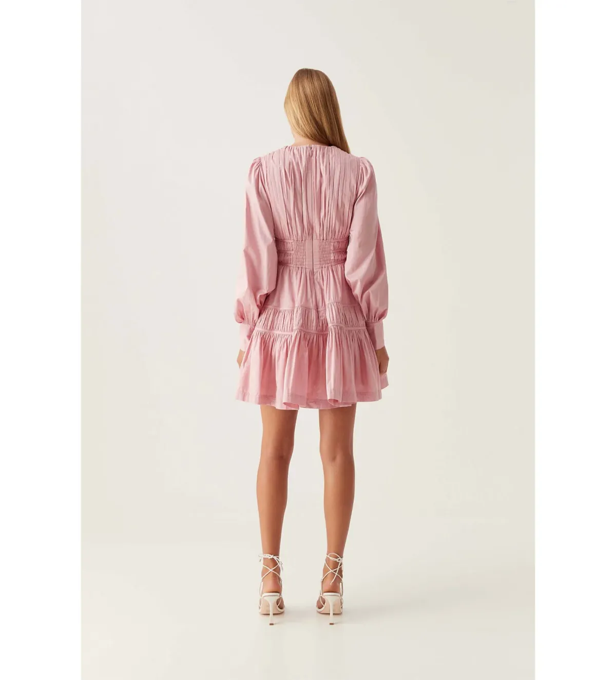 Aje Fallingwater Gathered Mini Dress in Powder Pink Size S / AU 8 - Image 3