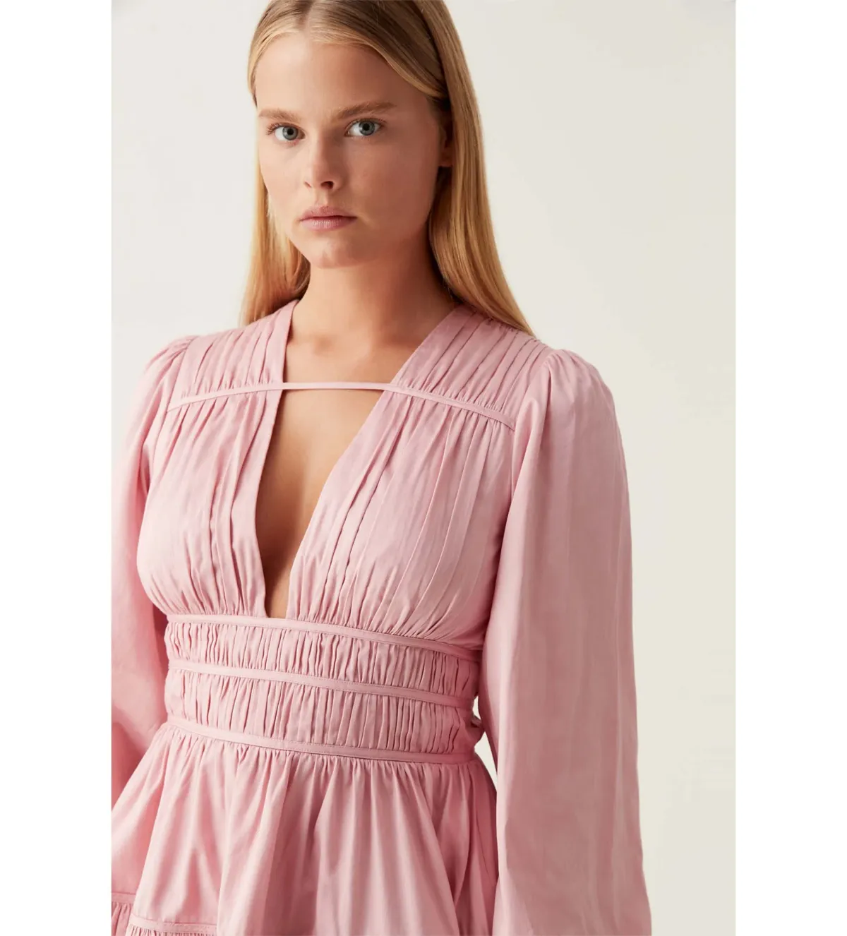 Aje Fallingwater Gathered Mini Dress in Powder Pink Size S / AU 8 - Image 4