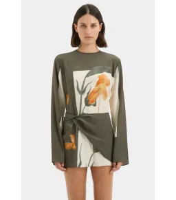 Sir the Label Constance Twist Mini Dress Iris Floral Size 2 / AU 10  for rent on The Volte - image 2