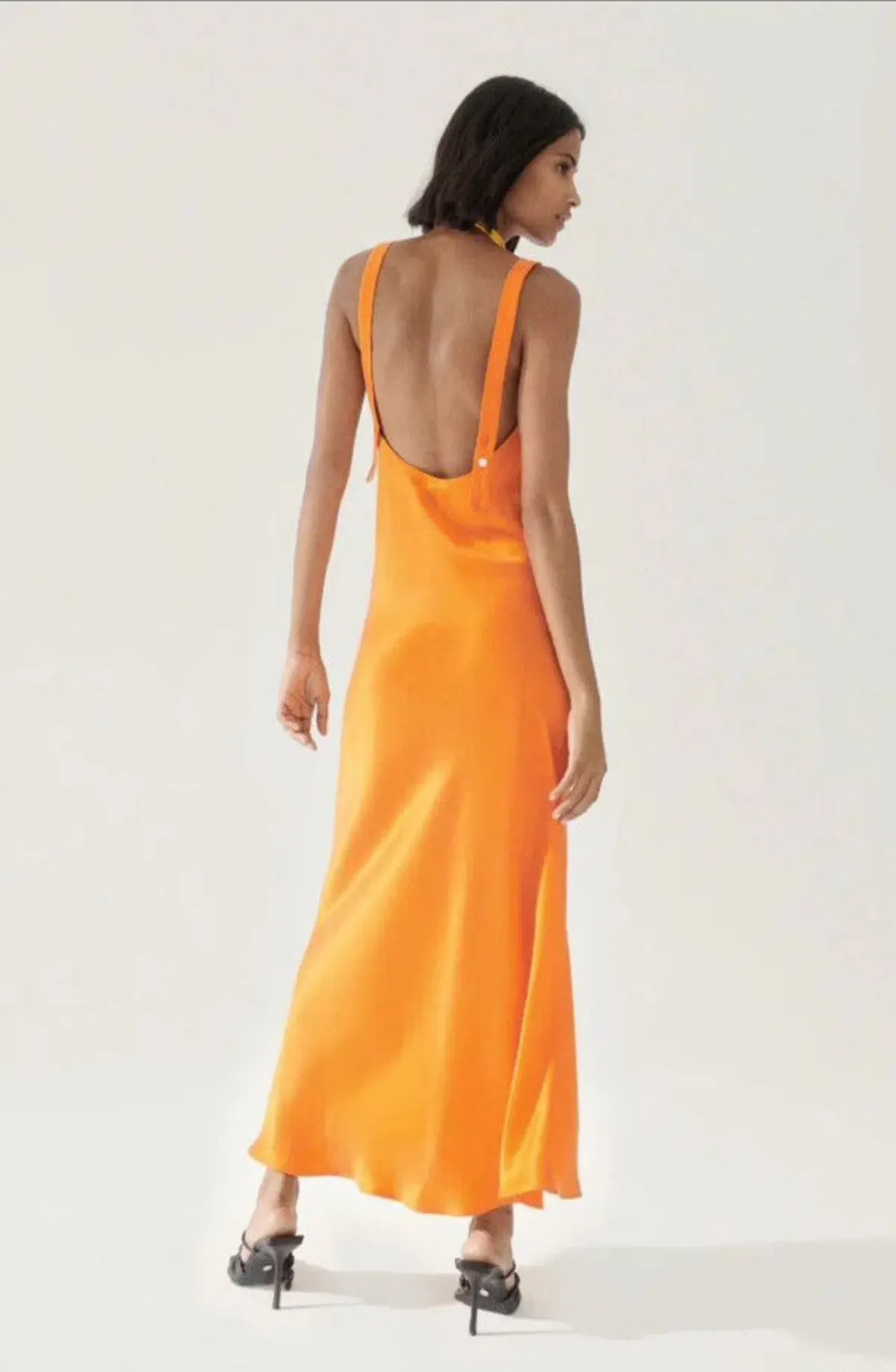 Silk Laundry Deco Ruched Maxi Dress Fire Lily Size 6/XS - Image 4