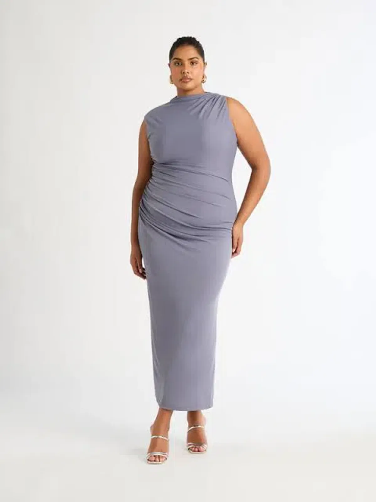 Sheike Gia Dress Midi Dove Grey Size AU 18 - Image 2