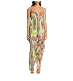 Sass & Bide Phoenix Asymmetric Hem Midi Dress Multi Print Size 6 for rent on The Volte - image 1