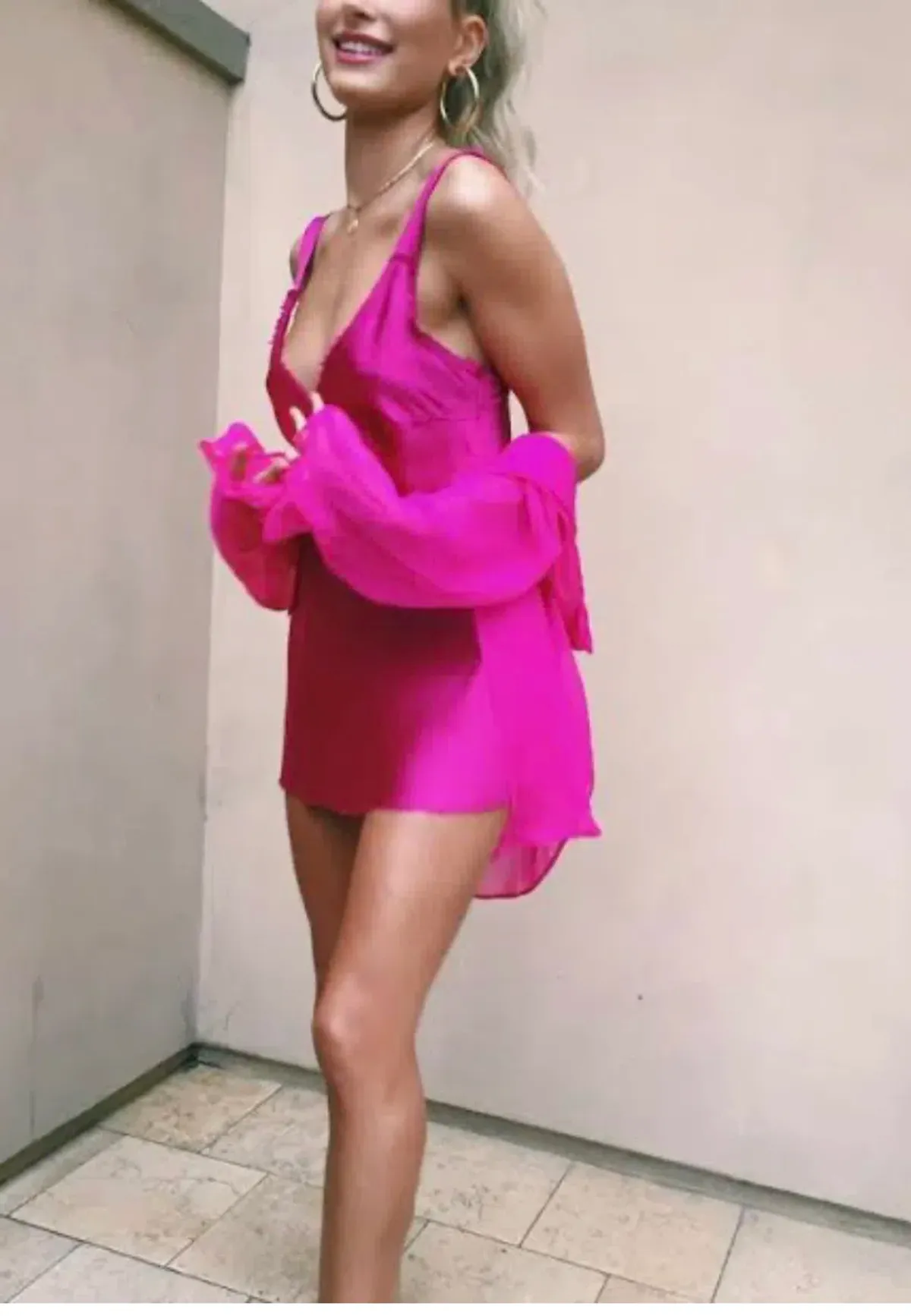 J Gerard couture Marilyn mini blouse in Fluro pink size 8 - Image 1
