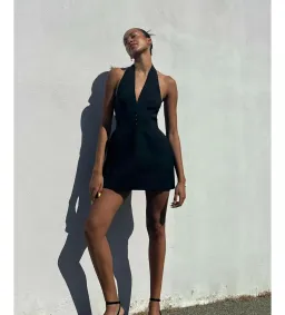Camilla and Marc Petra Halterneck Mini Dress Black Size 10 for rent on The Volte - image 3
