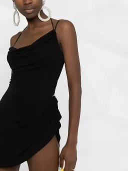 Dsquared2 Ruched Asymmetric Dress Black Size 8  for rent on The Volte - image 3