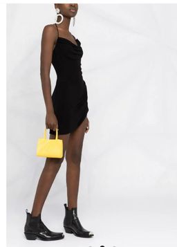 Dsquared2 Ruched Asymmetric Dress Black Size 8  for rent on The Volte - image 1