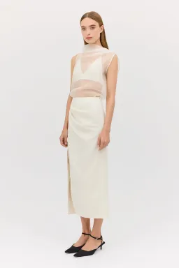 Bianca Spender Cream Organza Cezanne Top Size 10/M for rent on The Volte - image 5