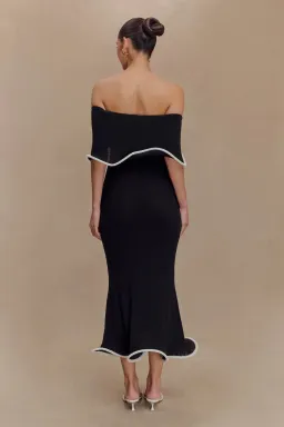 Molly Off Shoulder Knit Midi Dress Black Size S / Size AU 8 — Cocktail, Evening, Wedding Guest, Daytime for rent on The Volte - image 5