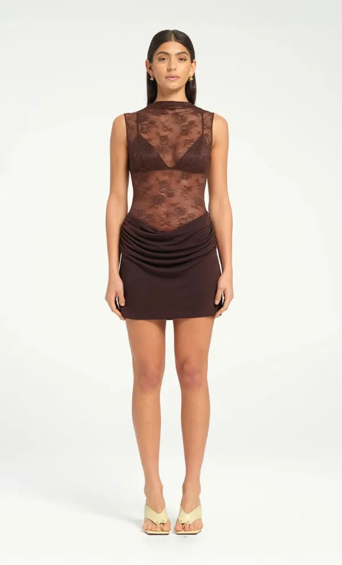 Benni Darby Mini Dress Brown Size 10 - Image 1