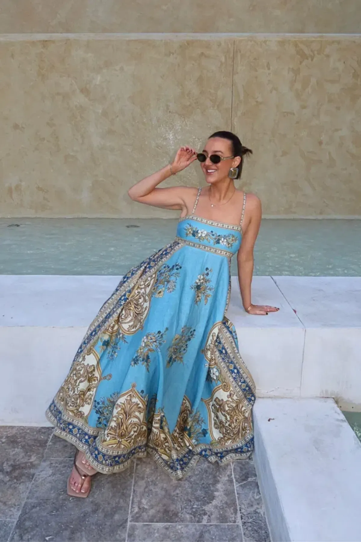 Alemais Cassie Sundress Maxi Dress Print Size 14 - Image 2