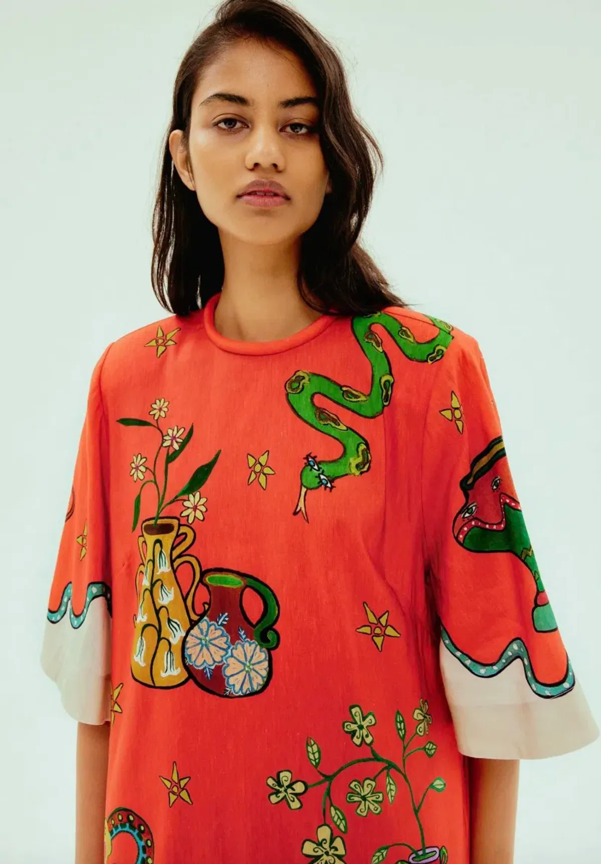 Alémais Rose Tee Midi Dress Red Print Size AU 14 - Image 3