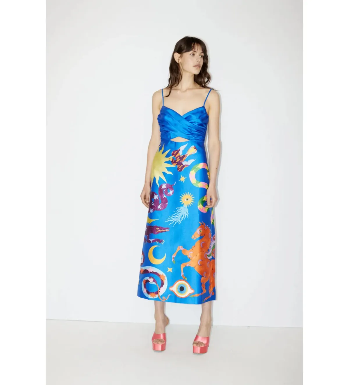 Alémais Guardian Silk Midi Dress in Blue Size XL / AU 16 - Image 1