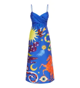Alémais Guardian Silk Midi Dress in Blue Size XL / AU 16 for rent on The Volte - image 5