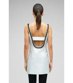 Oroton Embellished Mini Dress Pale Blue Size AU 6 for rent on The Volte - image 5
