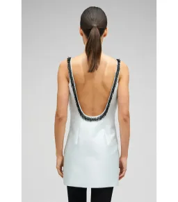 Oroton Embellished Mini Dress Pale Blue Size AU 6 for rent on The Volte - image 4