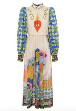 Alemais Lou Balloon Sleeve Midi Dress Multi Size AU 12  for rent on The Volte - image 5