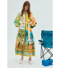 Alemais Paradiso Midi Shirtdress Multi Print Size AU 12 for rent on The Volte - image 1