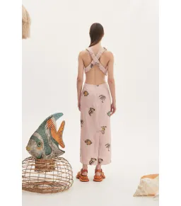 Alémais Vacay Front Twist Midi Dess Pink Size AU 12 for rent on The Volte - image 3