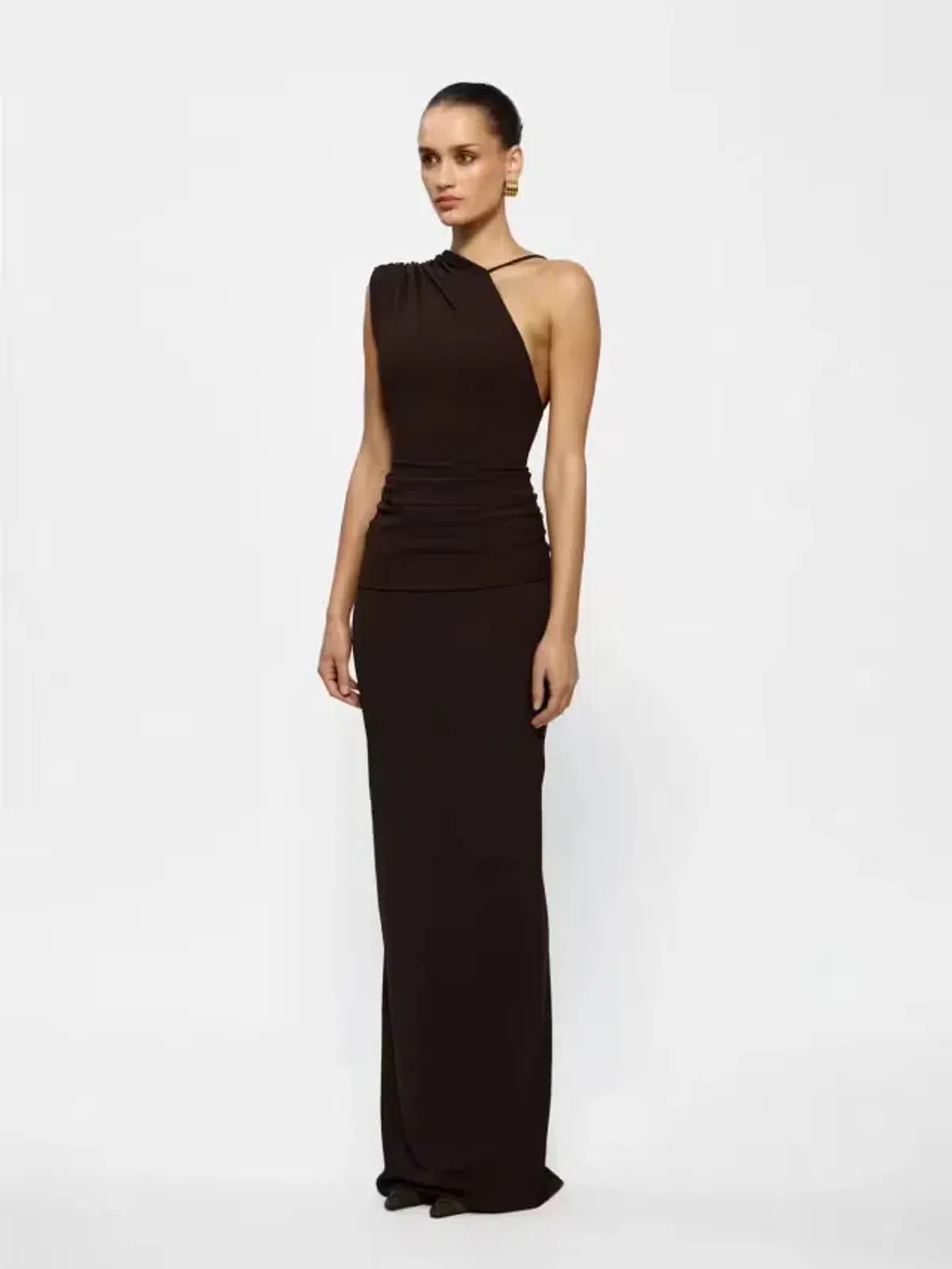 Effie Kats Greer Gown Coffee Brown Size 10 - Image 3