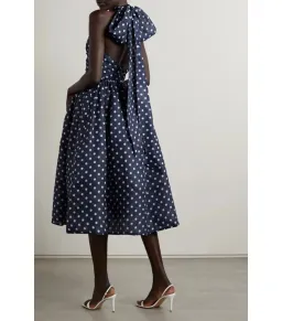 Zimmermann High Tide Halter Midi Dress Navy/Cream Dot Size 3 / AU 12 - 14 for rent on The Volte - image 2