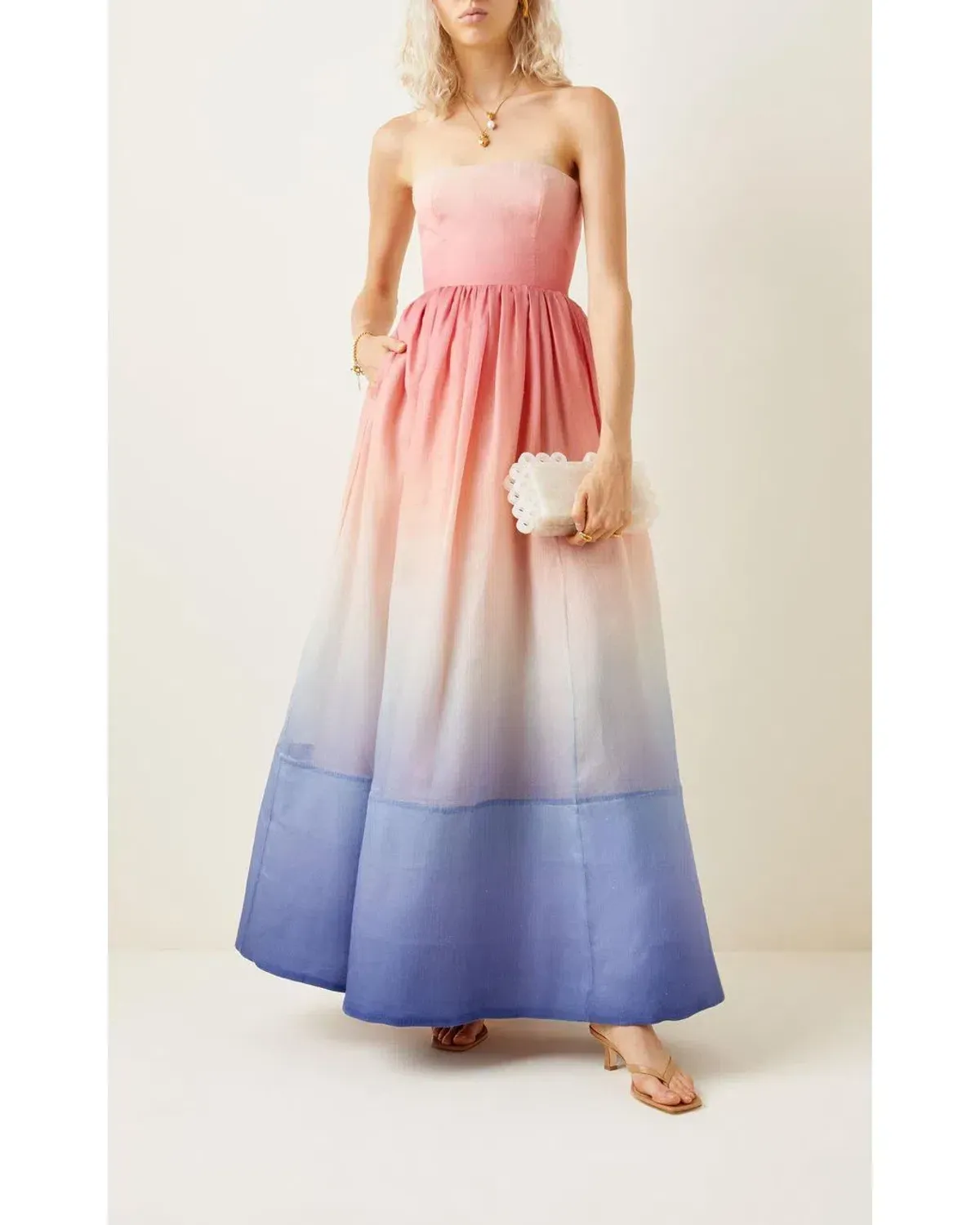 Zimmermann Postcard Strapless Maxi Dress Ombre Size 3 / AU 12- 14 - Image 1